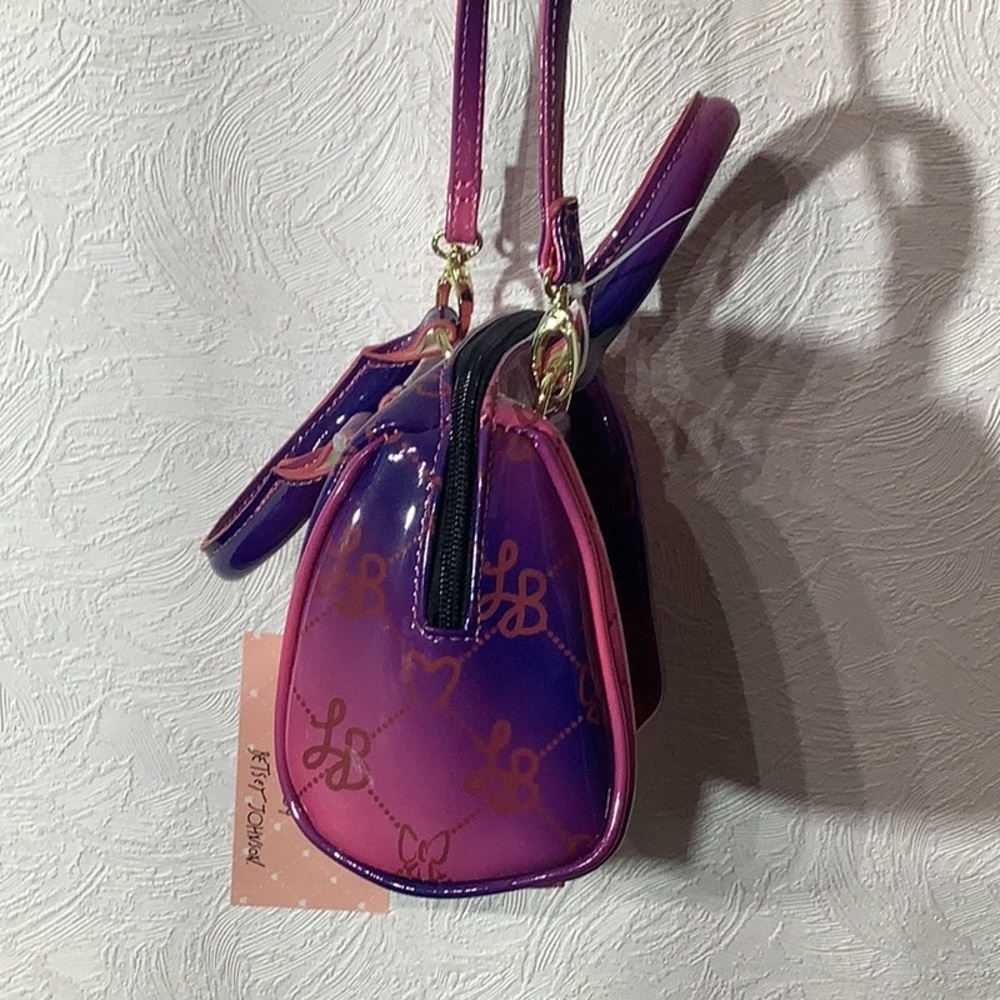 Betsey Johnson NEW - Mini barrel bag - ombre fuchsia - carry in hand or w/ strap - Picture 9 of 14